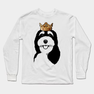 Bernedoodle Dog King Queen Wearing Crown Long Sleeve T-Shirt